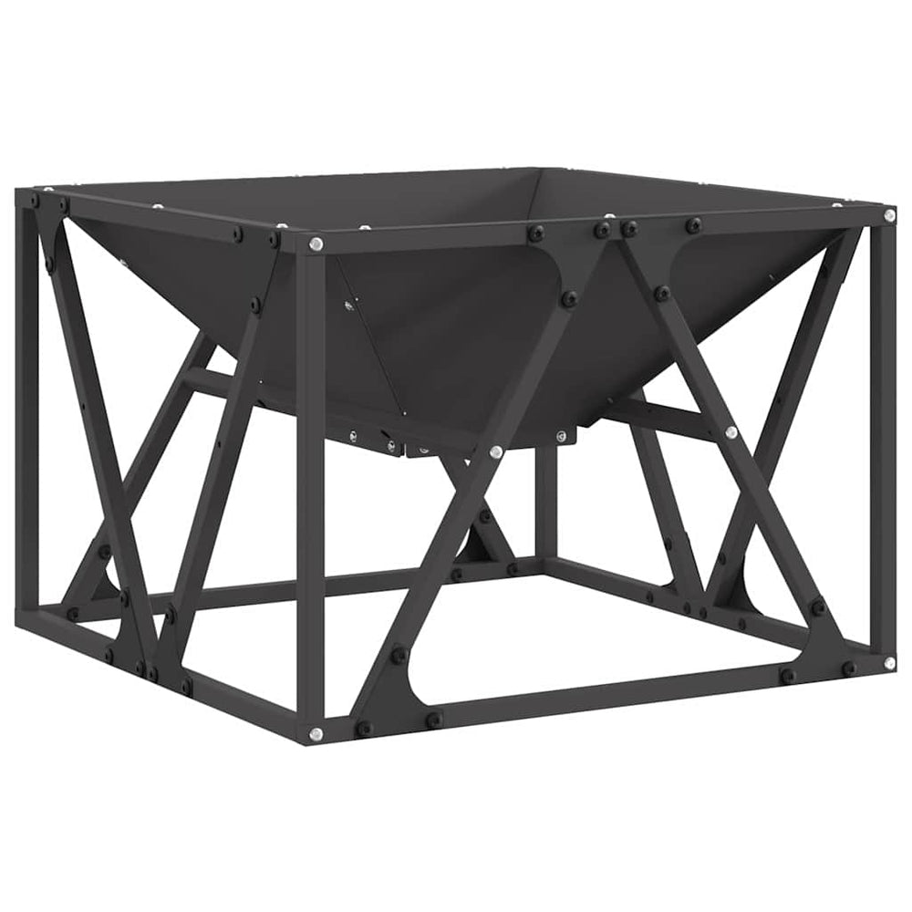 Kvadratinė Ugnies Krosnis Juoda 50x50x35 cm Plienas