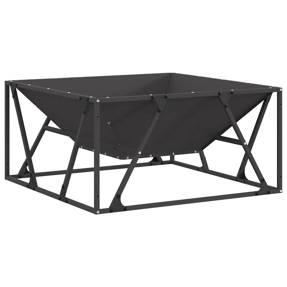 Kuro Židinys Kvadratinis Juodas 80x80x40 cm Plienas