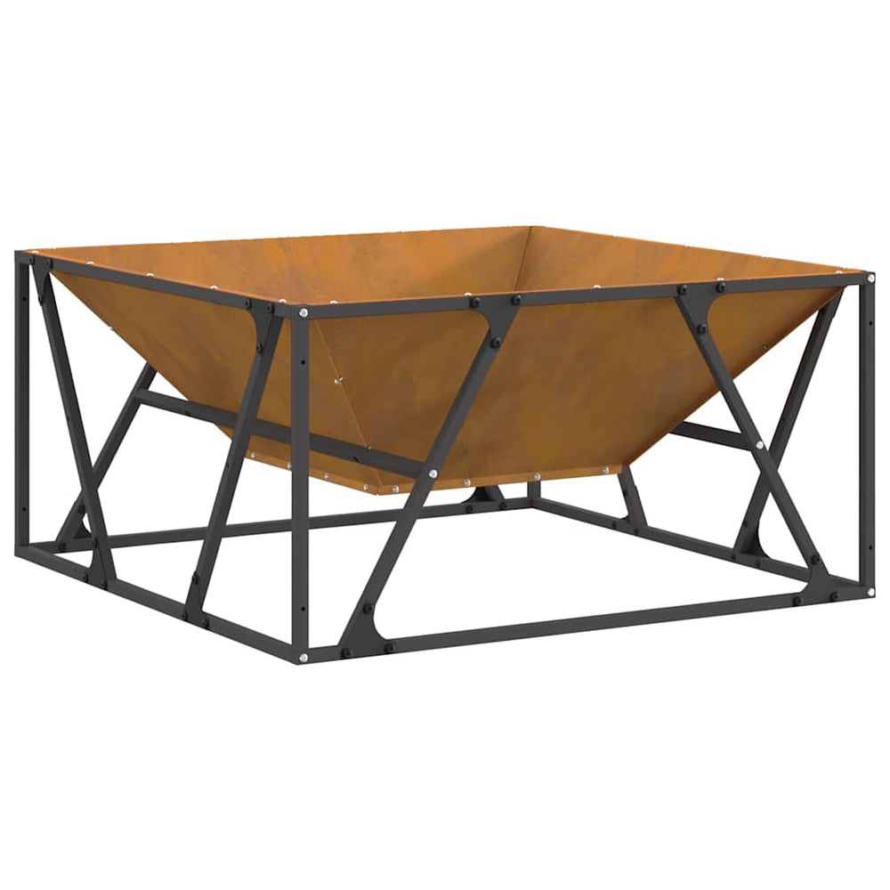 Ugnies duobė Kvadrato 80x80x40 cm Oro sąlygoms atsparus plienas