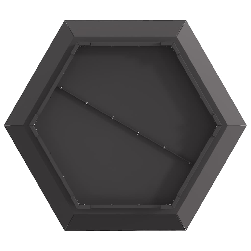 Lauko Židinio Pitas Hexagoninis Juodas 75x75x28 cm Plienas