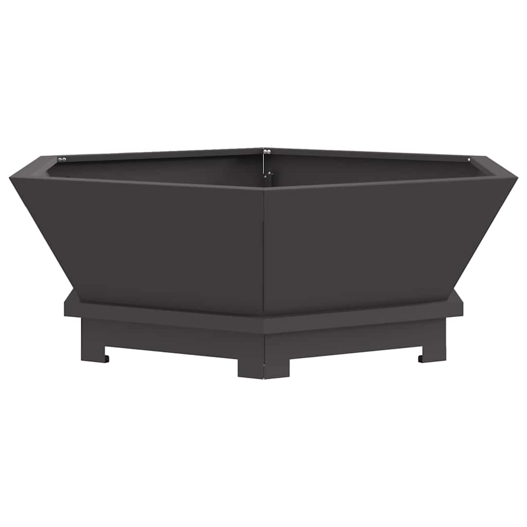 Lauko Židinio Pitas Hexagoninis Juodas 75x75x28 cm Plienas