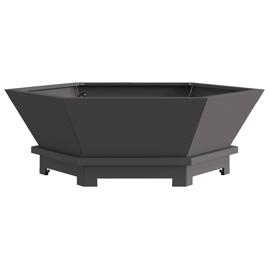 Lauko Židinio Pitas Hexagoninis Juodas 75x75x28 cm Plienas