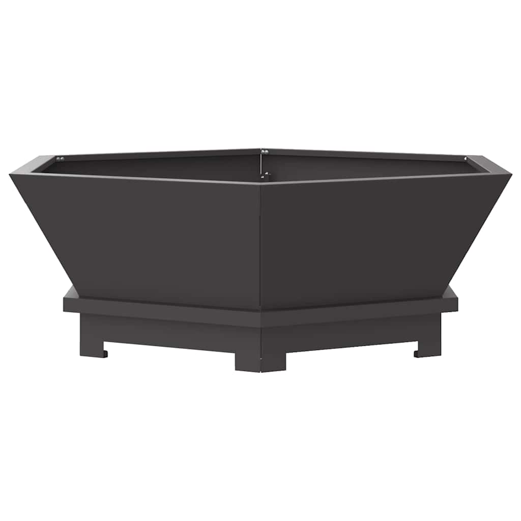 Lauko Židinio Pitas Hexagoninis Juodas 75x75x28 cm Plienas