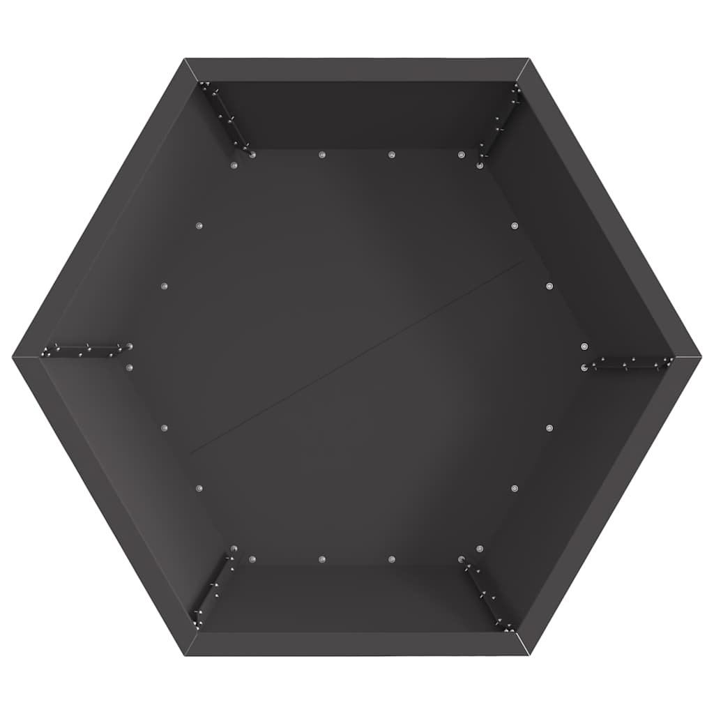 Lauko Židinio Pitas Hexagoninis Juodas 75x75x28 cm Plienas