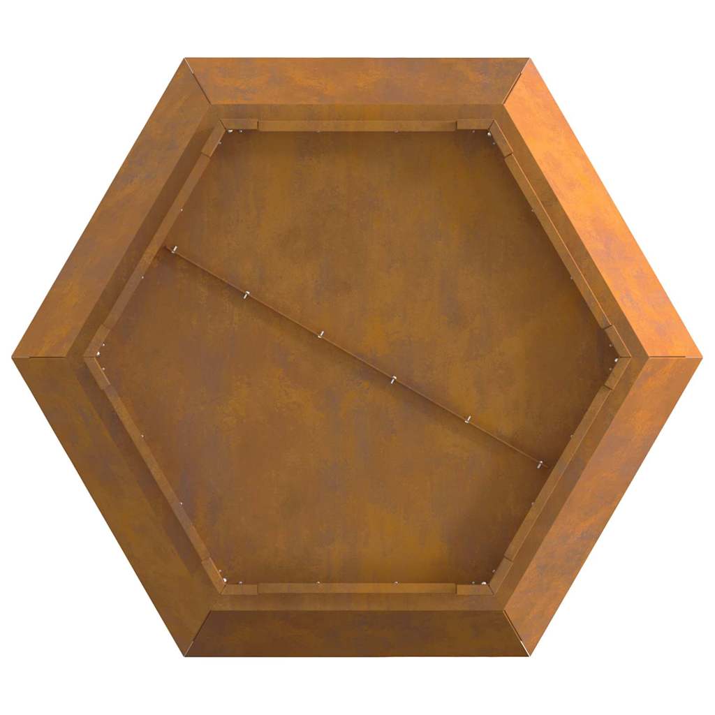 Ugnies duobė šešiakampė 75x75x28 cm Oro sąlygoms atsparus plienas
