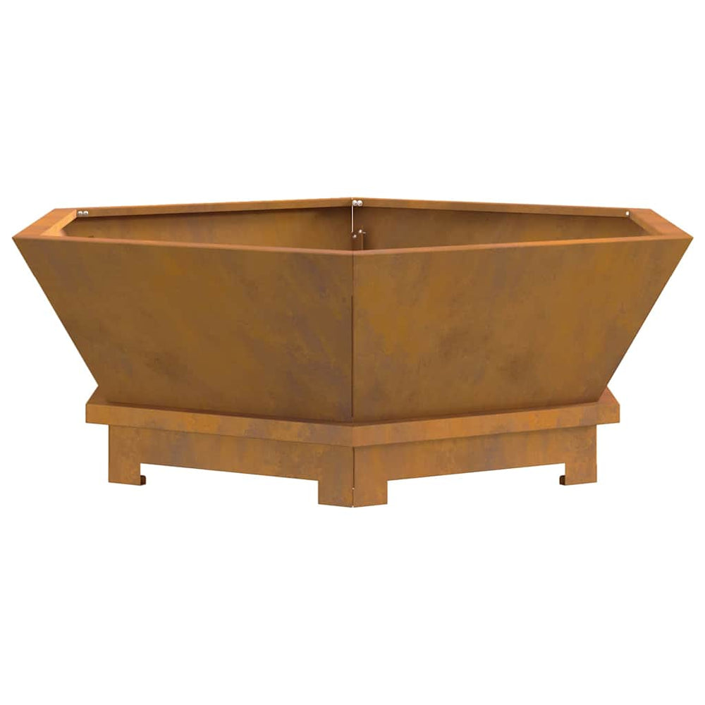 Ugnies duobė šešiakampė 75x75x28 cm Oro sąlygoms atsparus plienas