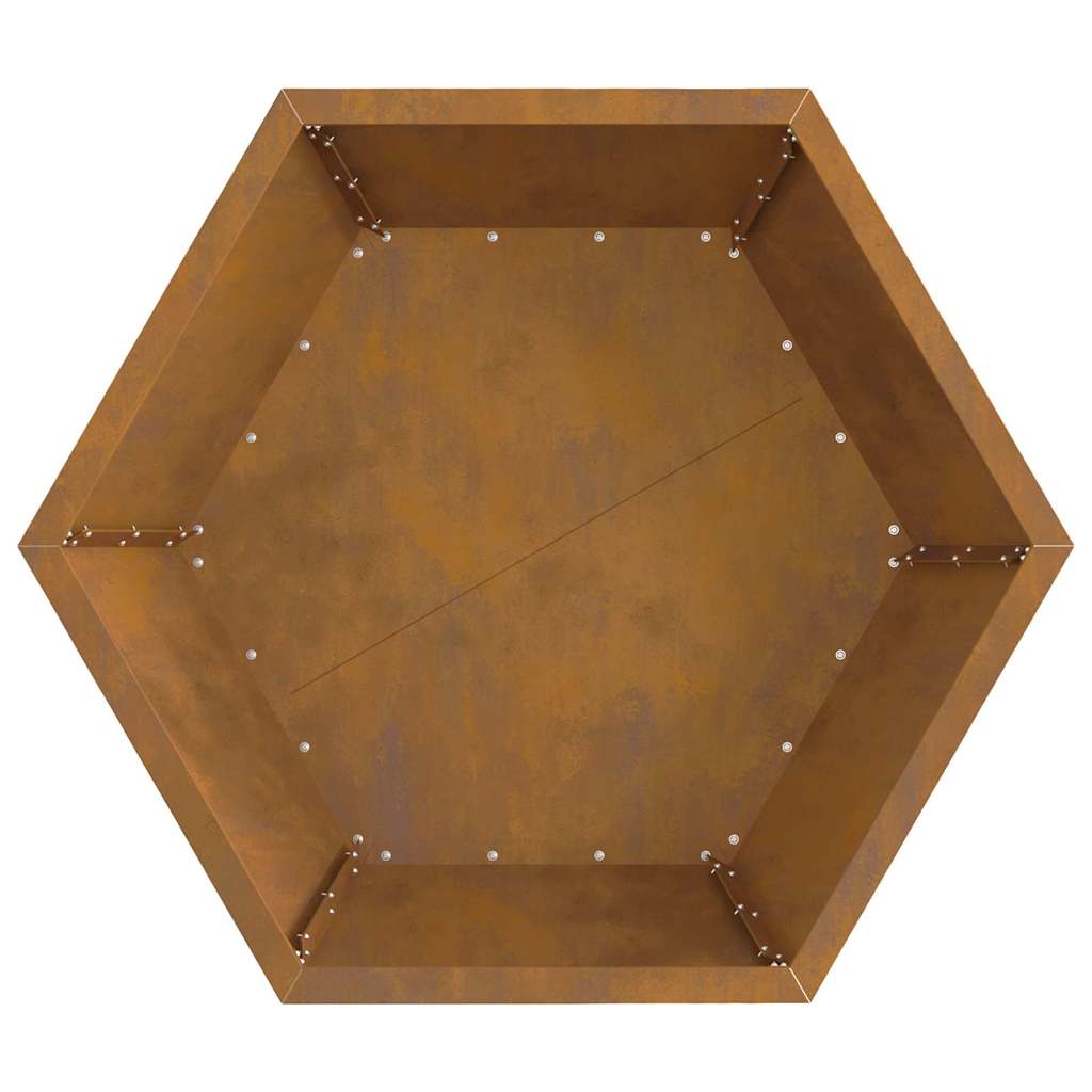 Ugnies duobė šešiakampė 75x75x28 cm Oro sąlygoms atsparus plienas