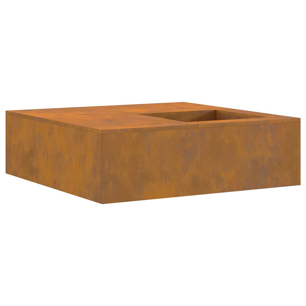 Lauko Kuro Aikštelė su Medžio Laikymo Sistema 100x100x30 cm Orui Atsparus Plienas
