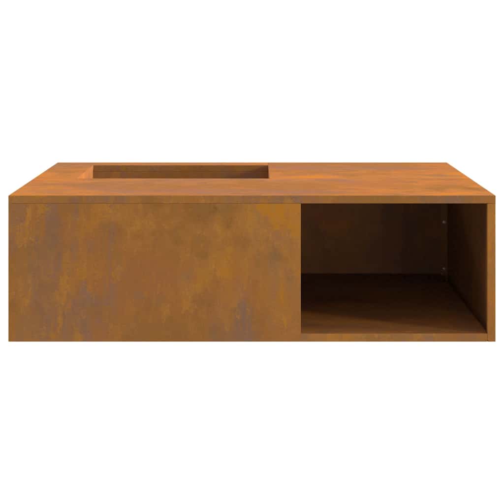 Lauko Kuro Aikštelė su Medžio Laikymo Sistema 100x100x30 cm Orui Atsparus Plienas