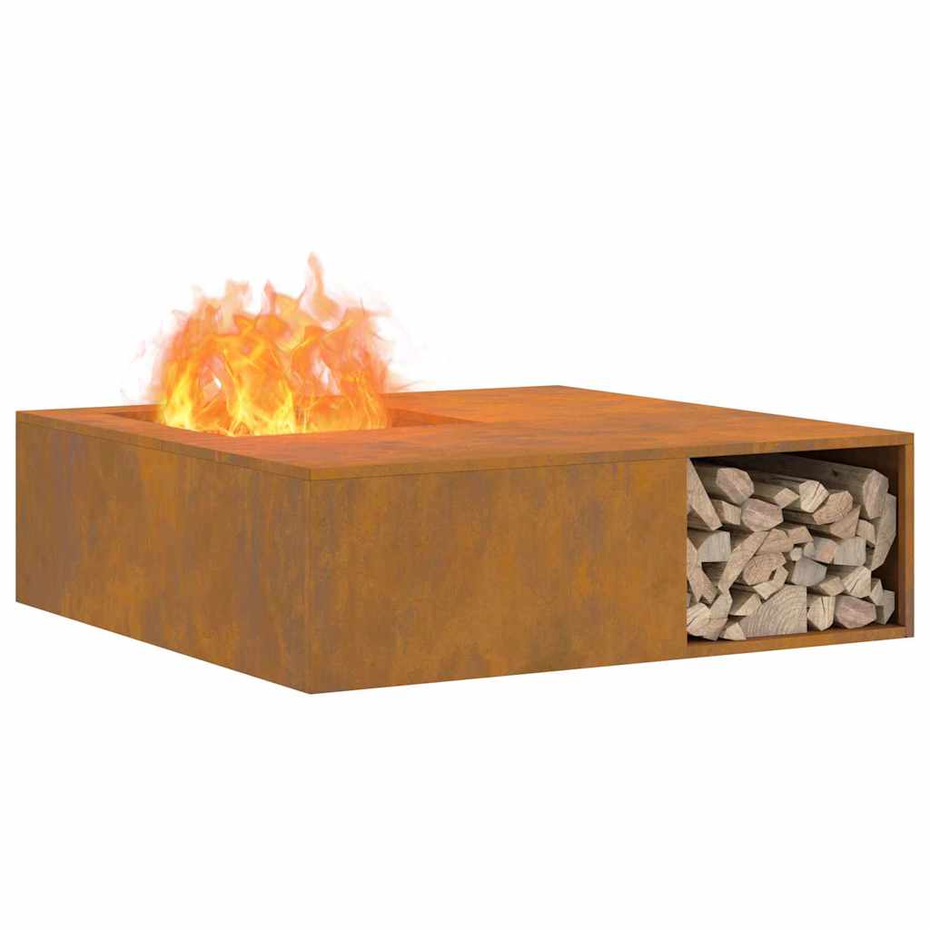 Lauko Kuro Aikštelė su Medžio Laikymo Sistema 100x100x30 cm Orui Atsparus Plienas