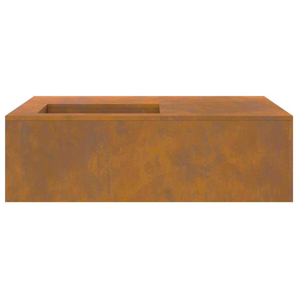 Lauko Kuro Aikštelė su Medžio Laikymo Sistema 100x100x30 cm Orui Atsparus Plienas