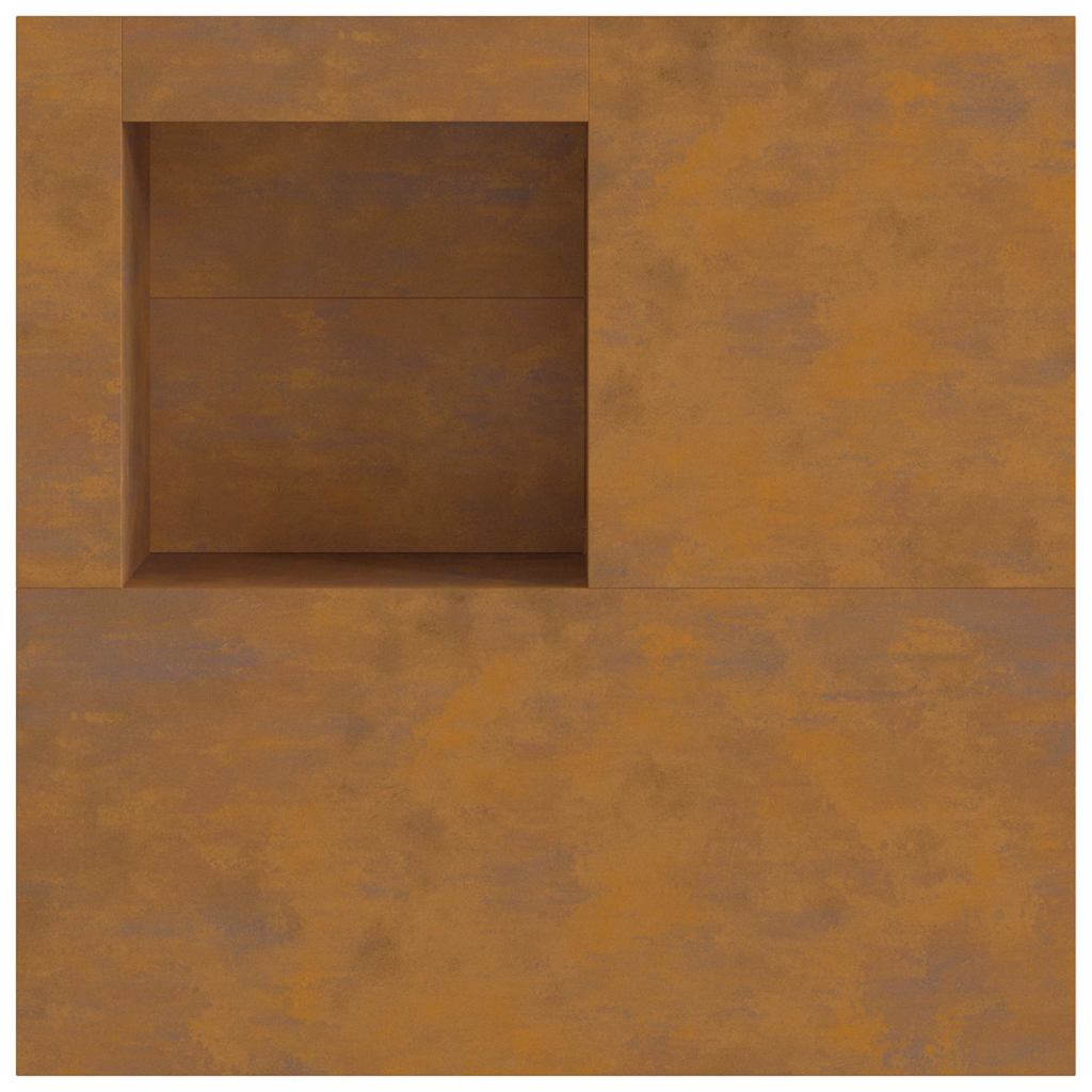 Lauko Kuro Aikštelė su Medžio Laikymo Sistema 100x100x30 cm Orui Atsparus Plienas