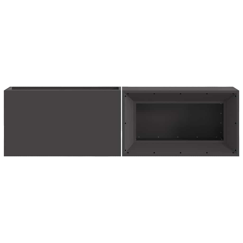 Ugnies duobė su malkų saugykla Juoda 160x45x35 cm Plienas