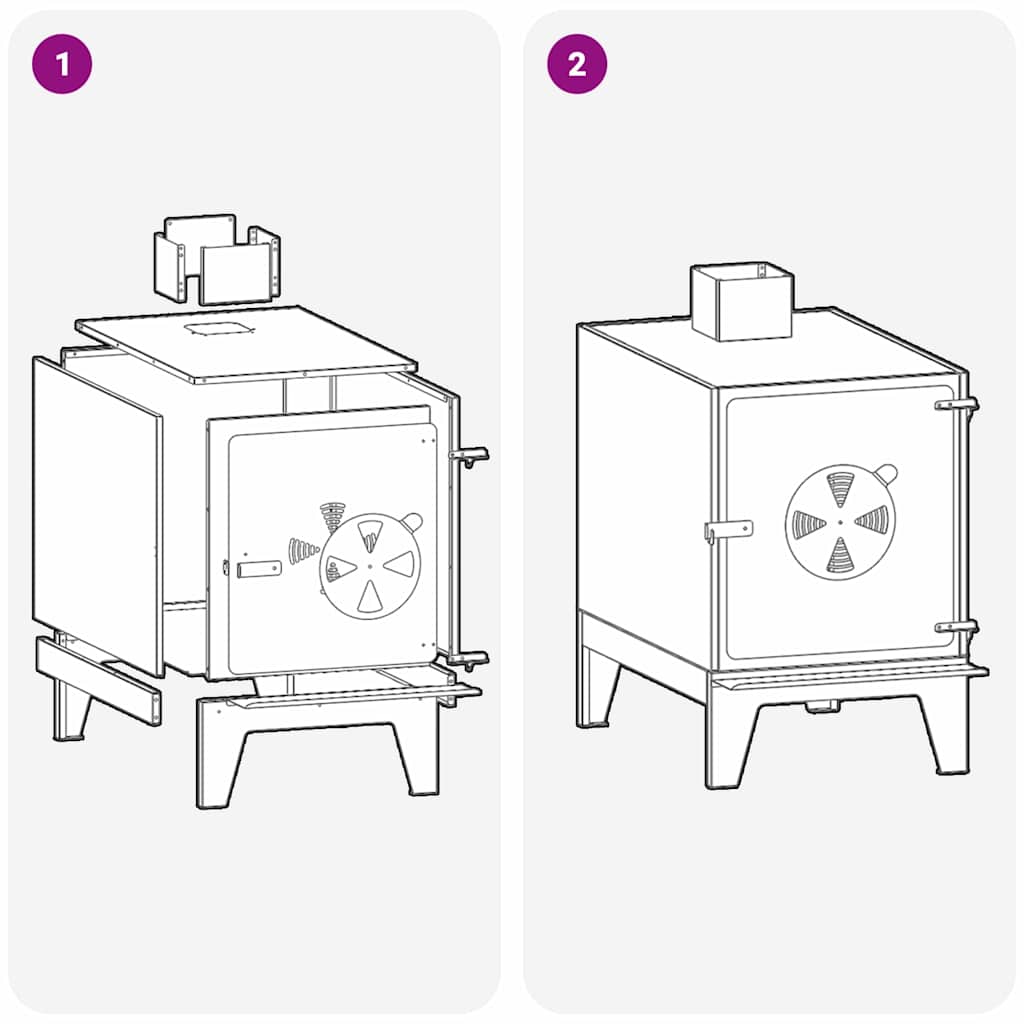 Camping Stove with Air Vent Black 35 x 50 x 60 cm