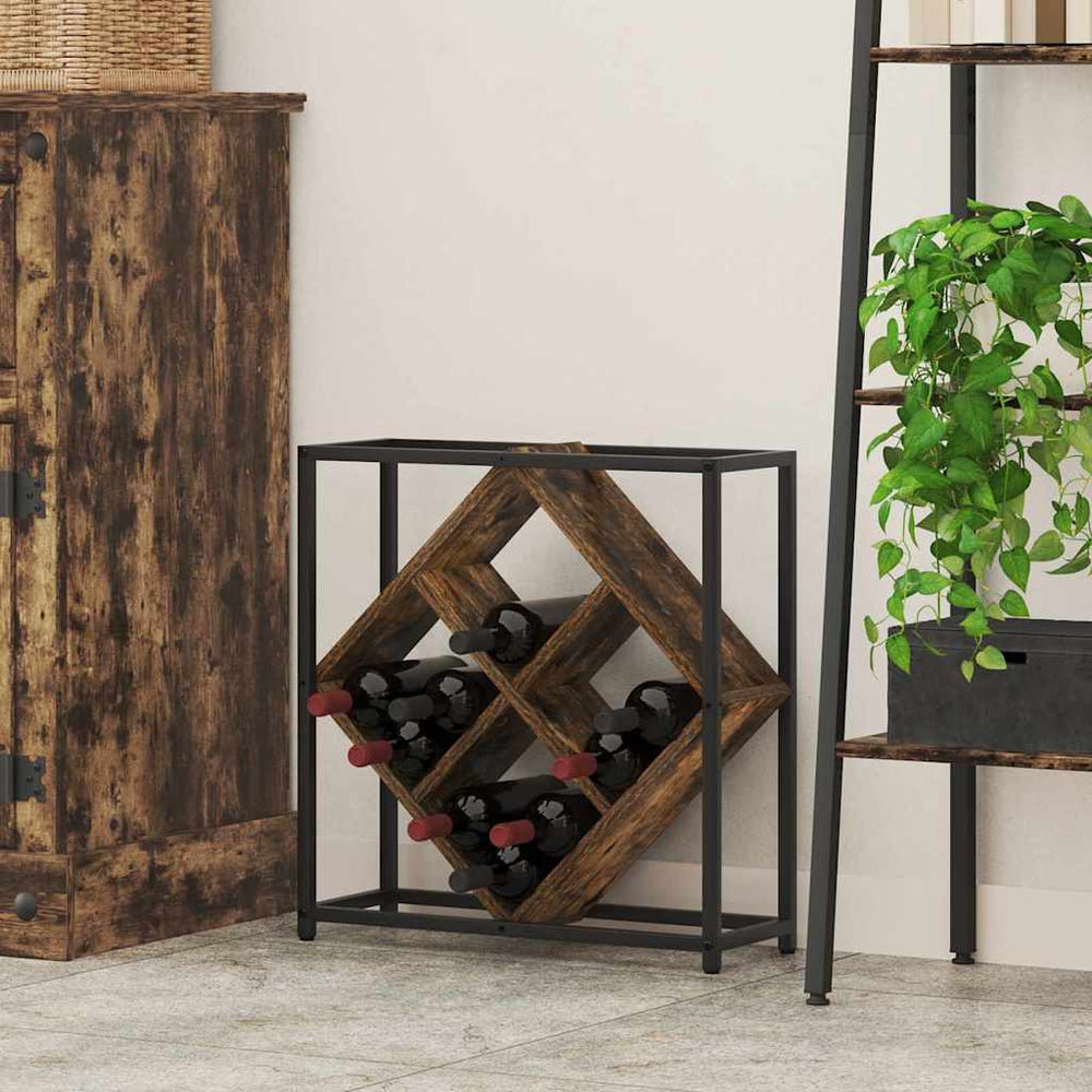 Wine Rack Smoked Oak 51 x 18 x 52.5 cm Engineered Wood
