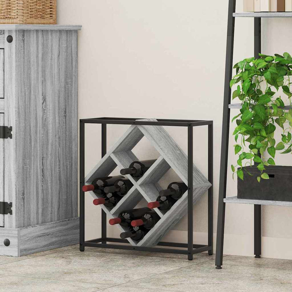 Vyno stovas Pilkas Sonoma 51x18x52,5 cm Inžinerinė mediena