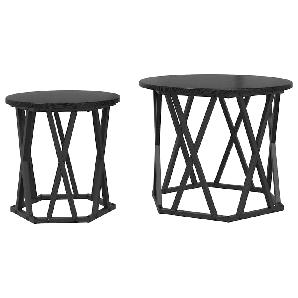 Šoninis stalas 2 pcs juoda ąžuolo 50 x 50 x 40 cm