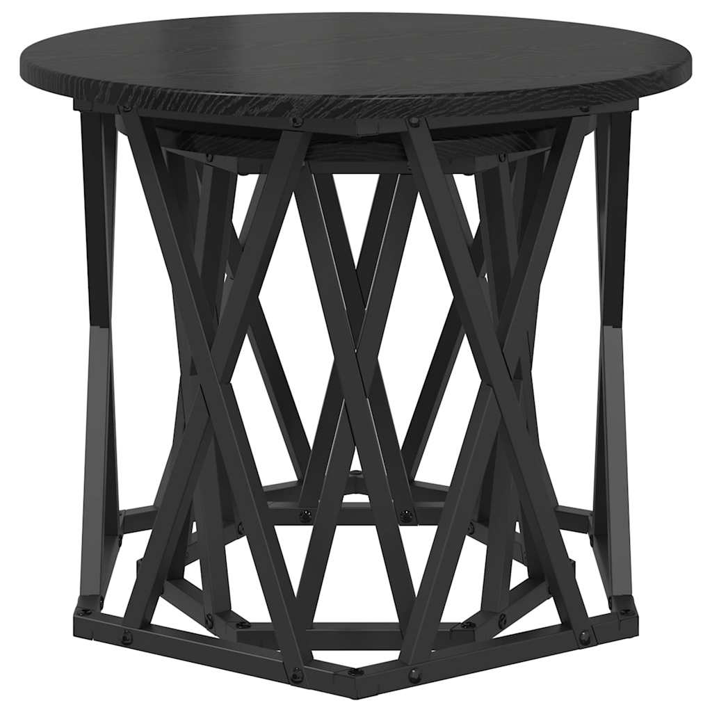 Šoninis stalas 2 pcs juoda ąžuolo 50 x 50 x 40 cm