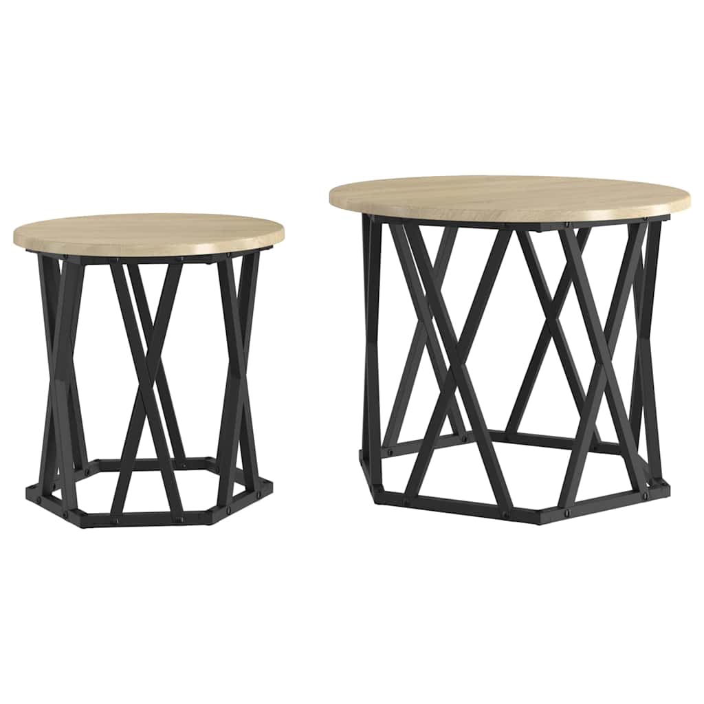 End Table 2 pcs Sonoma Oak 50 x 50 x 40 cm