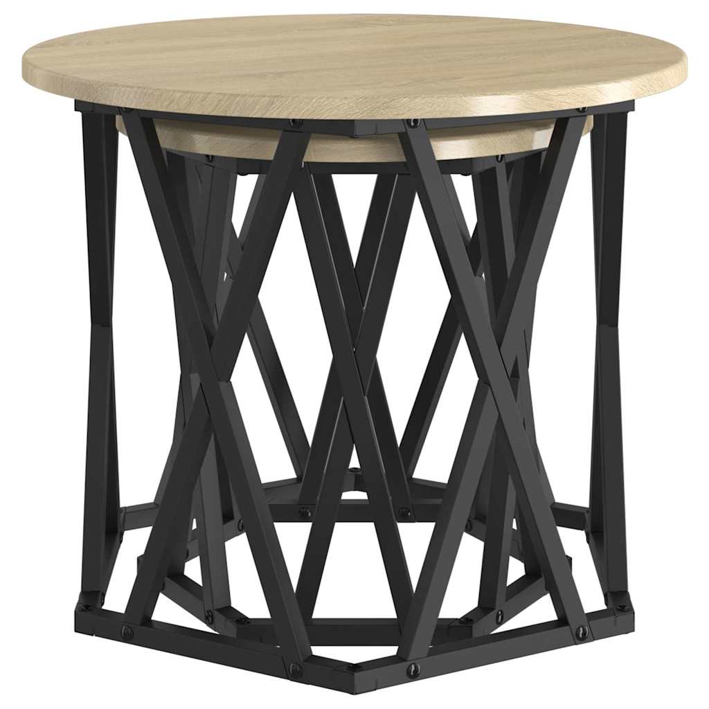 End Table 2 pcs Sonoma Oak 50 x 50 x 40 cm