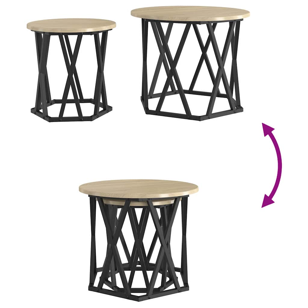 End Table 2 pcs Sonoma Oak 50 x 50 x 40 cm
