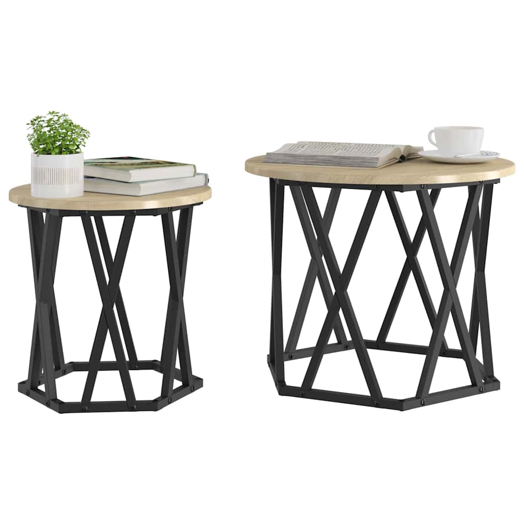 End Table 2 pcs Sonoma Oak 50 x 50 x 40 cm