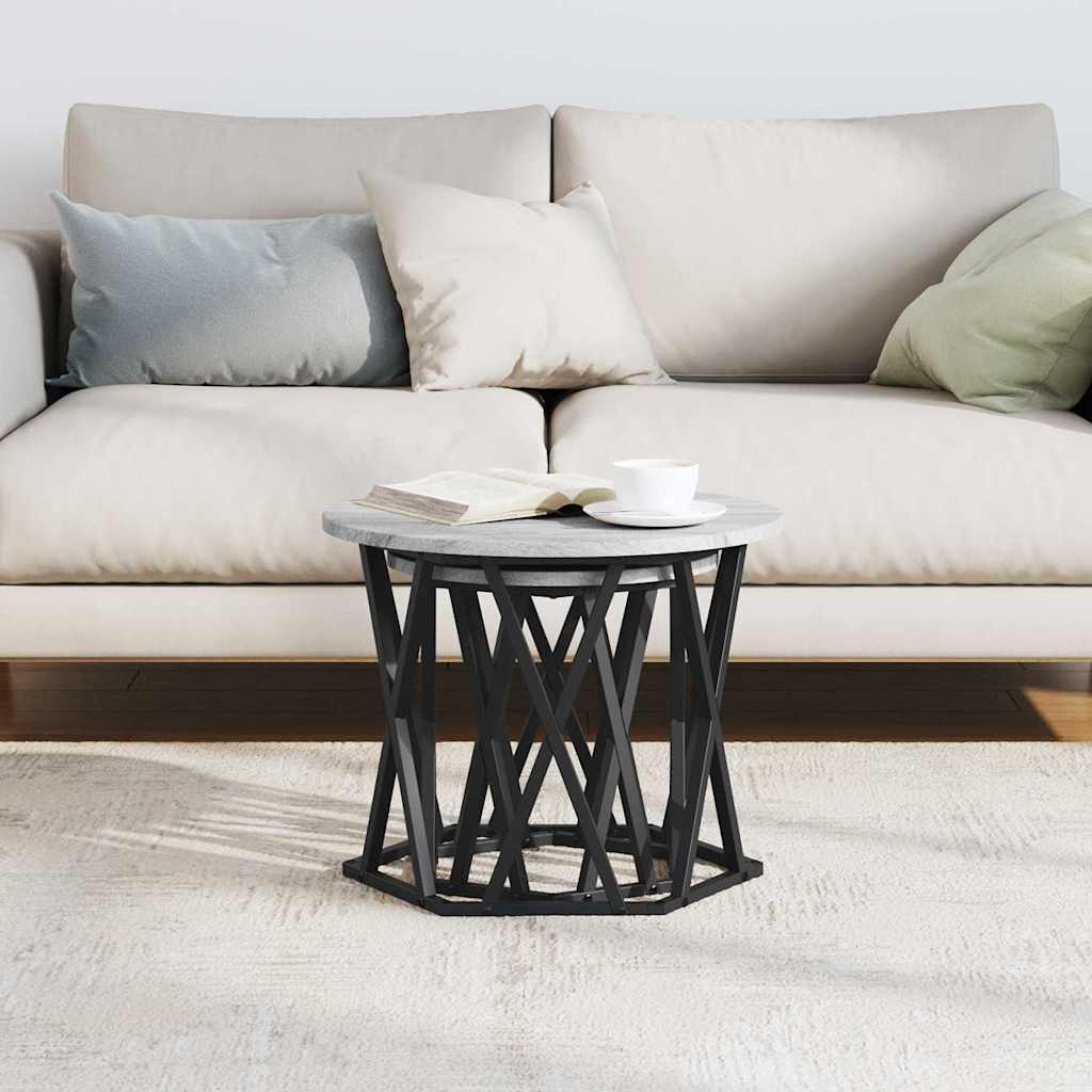 Šoninis stalas 2 pcs Pilka sonoma ąžuolo 50 x 50 x 40 cm