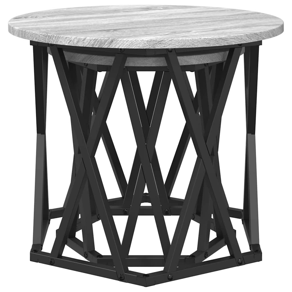 Šoninis stalas 2 pcs Pilka sonoma ąžuolo 50 x 50 x 40 cm