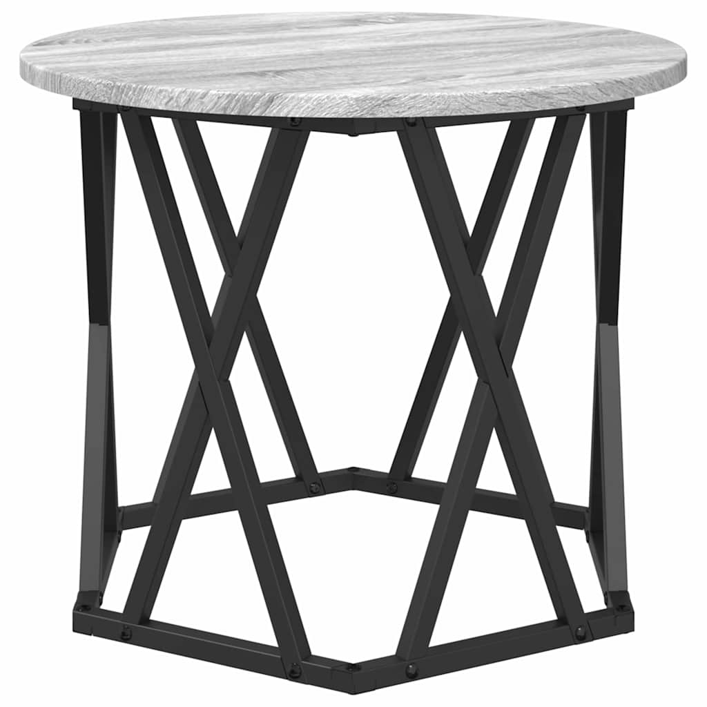 Šoninis stalas 2 pcs Pilka sonoma ąžuolo 50 x 50 x 40 cm