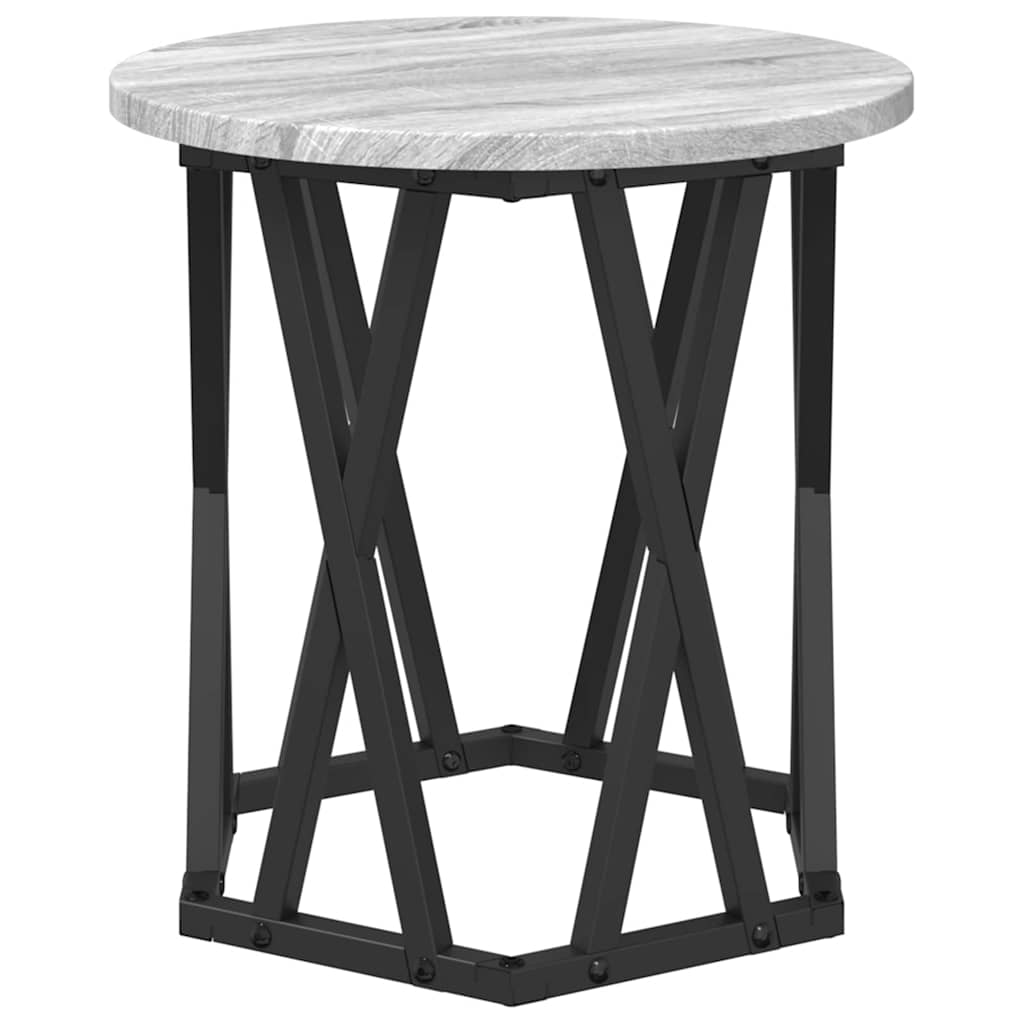 Šoninis stalas 2 pcs Pilka sonoma ąžuolo 50 x 50 x 40 cm