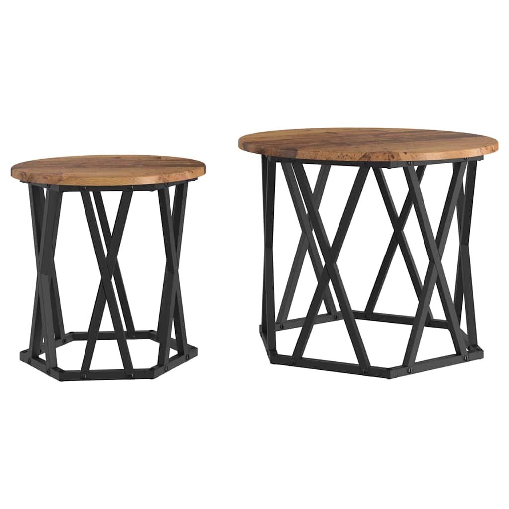 Šoninis stalas 2 pcs Perdirbta mediena 50 x 50 x 40 cm