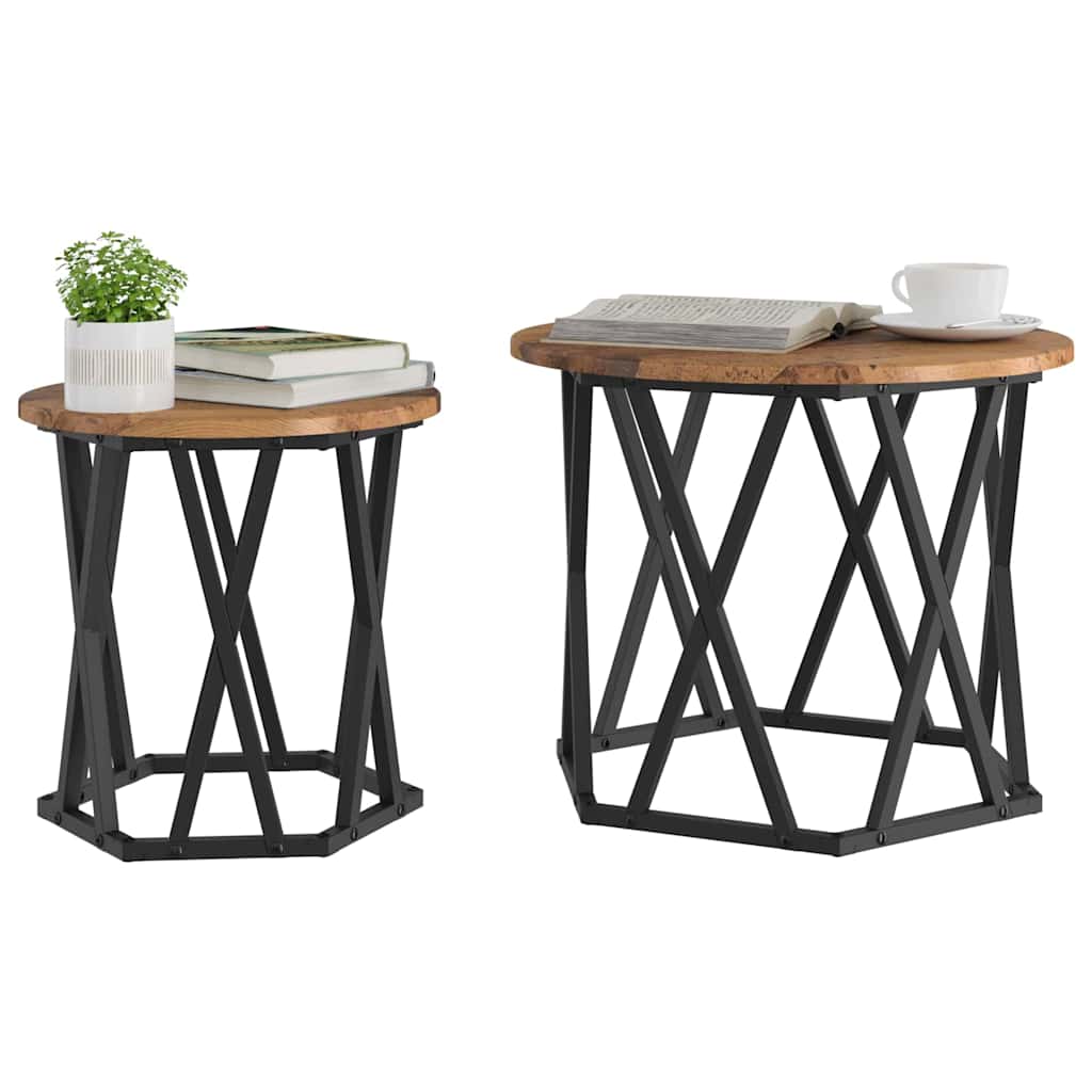 Šoninis stalas 2 pcs Perdirbta mediena 50 x 50 x 40 cm