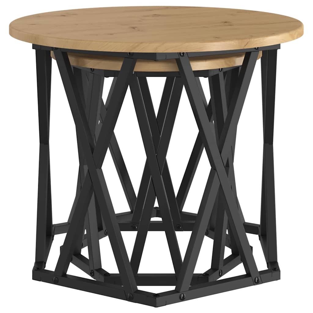 Side table 2 pcs artisan oak 50 x 50 x 40 cm