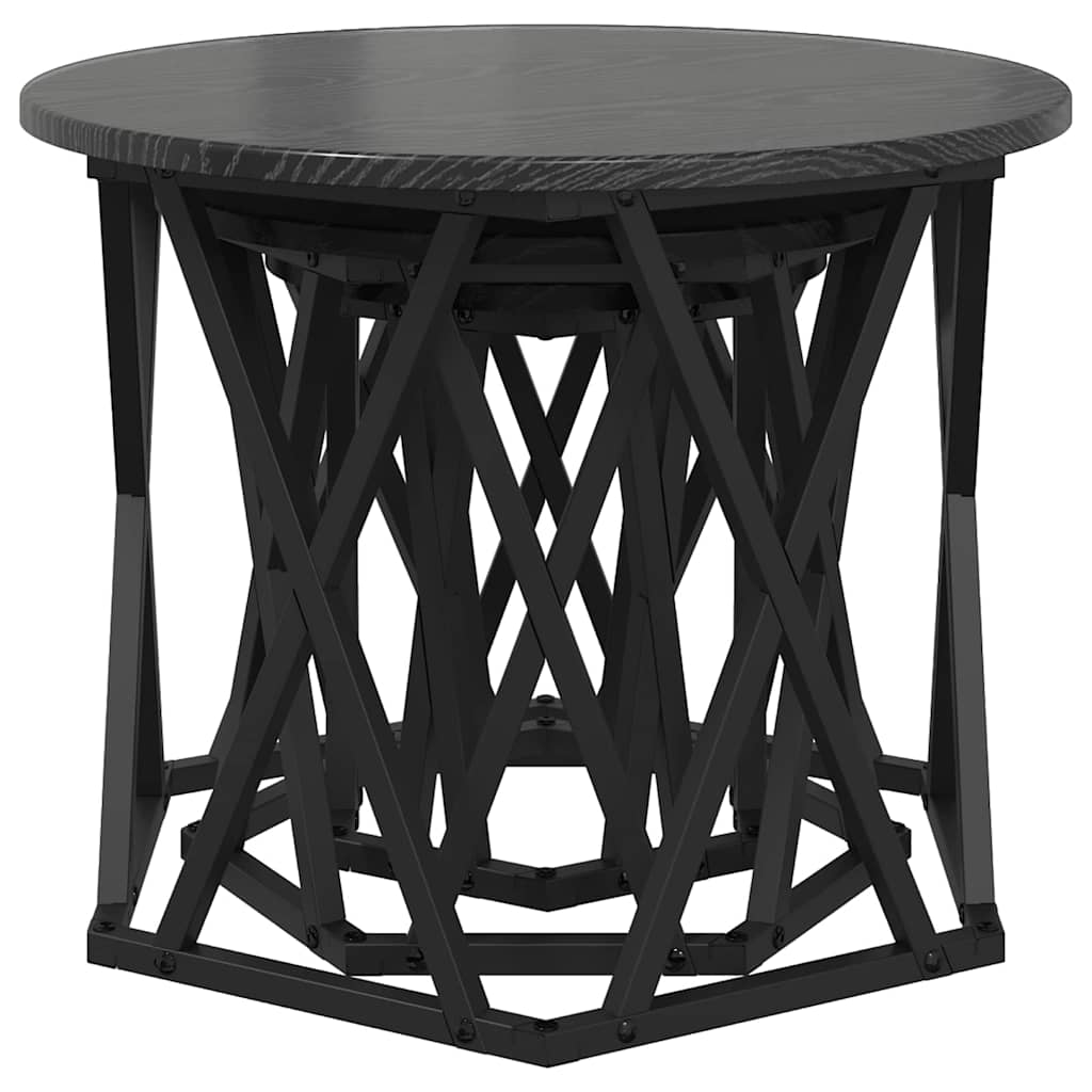 Nesting side table 3 pcs black oak 53 x 53 x 40 cm
