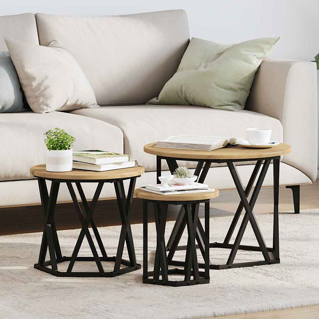 Nesting šoninis stalas 3 pcs artisano ąžuolo 53 x 53 x 40 cm