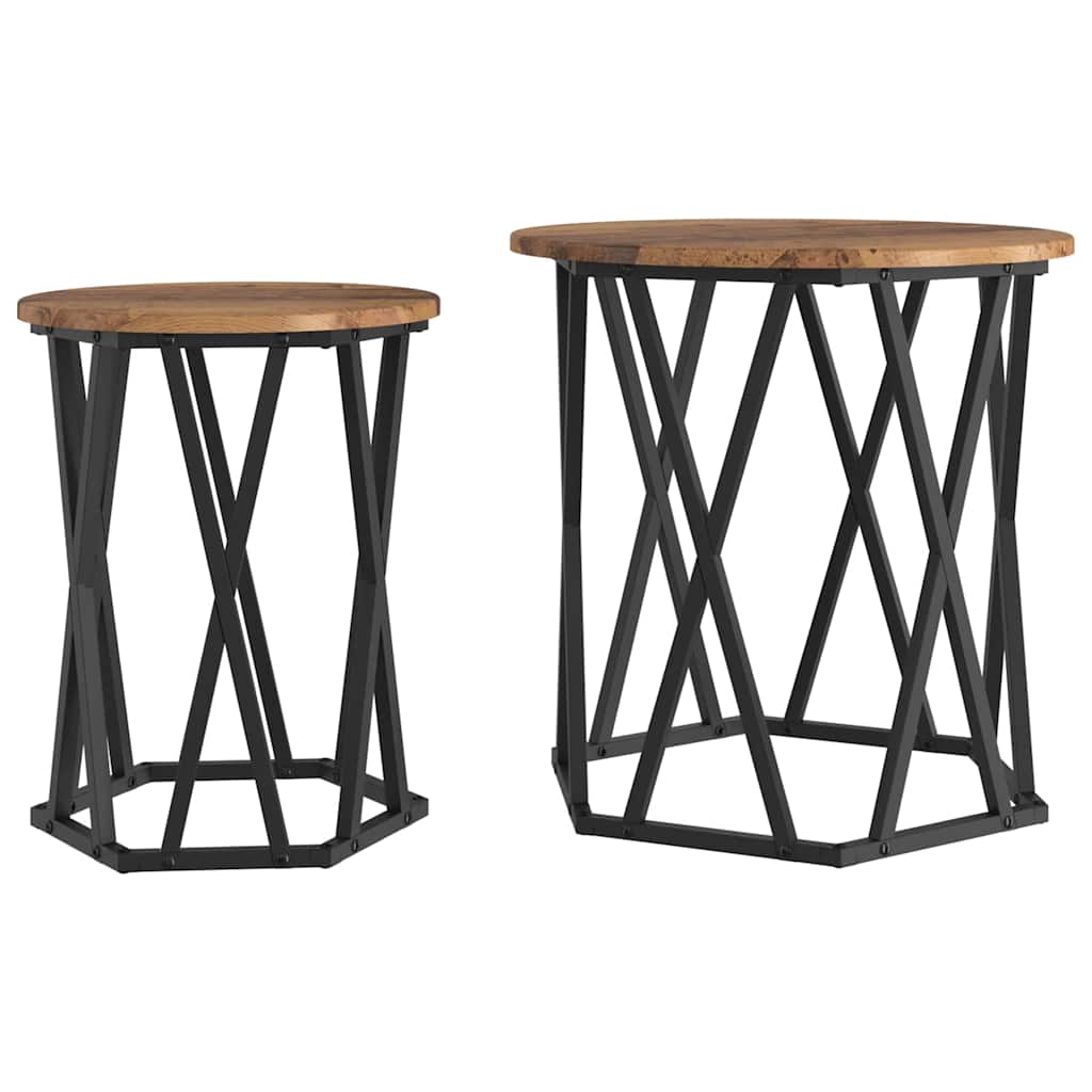 Kavos staliukas 2 pcs Sena mediena 50 x 50 x 50 cm