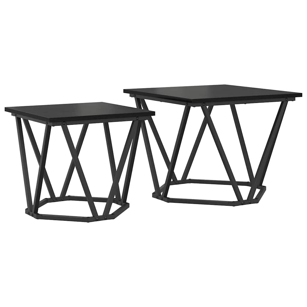 Šoninių staliukų komplektas 2 pcs juoda ąžuolo 50 x 50 x 40 cm