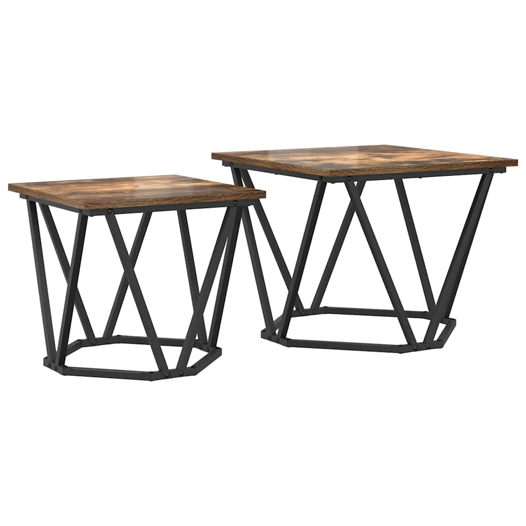 Side tables set 2 pcs Smoked oak