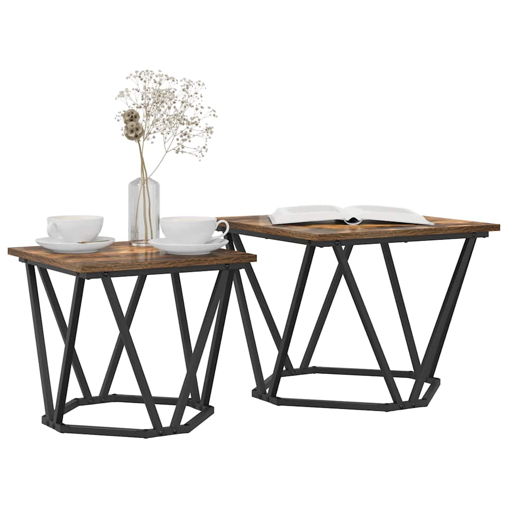 Side tables set 2 pcs Smoked oak