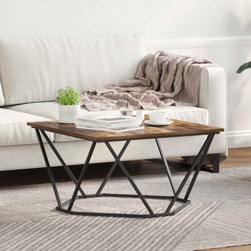 Coffee Table Smoked Oak 80 x 80 x 45 cm
