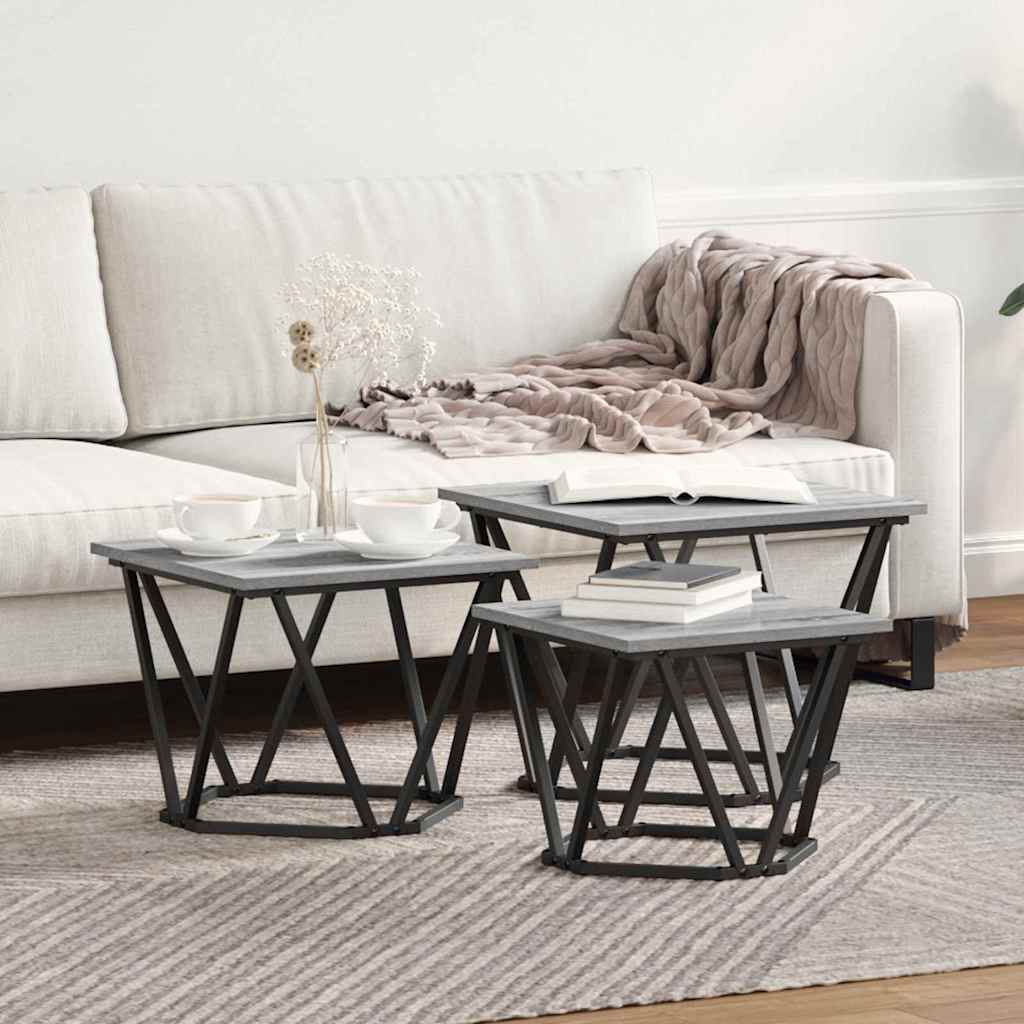 Coffee table 3 pcs Sonoma oak 50 x 50 x 40 cm