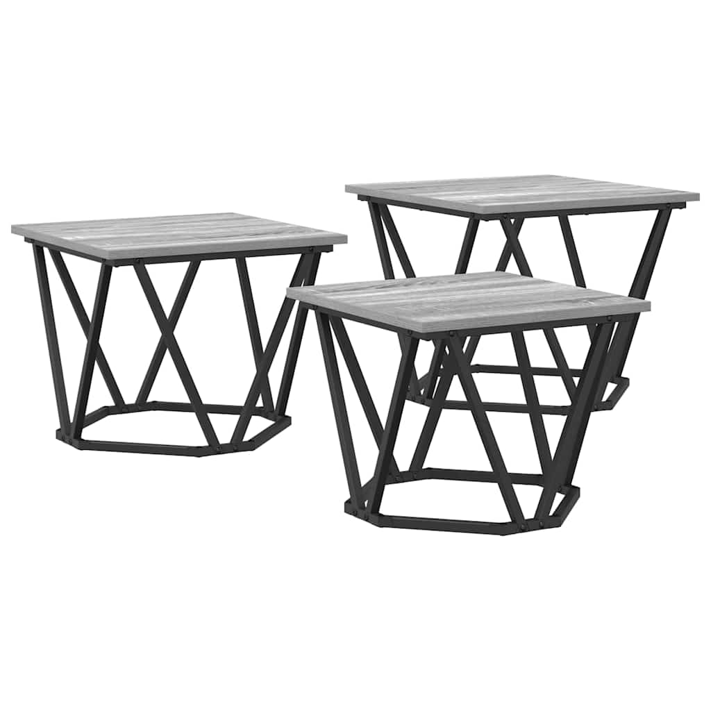 Coffee table 3 pcs Sonoma oak 50 x 50 x 40 cm