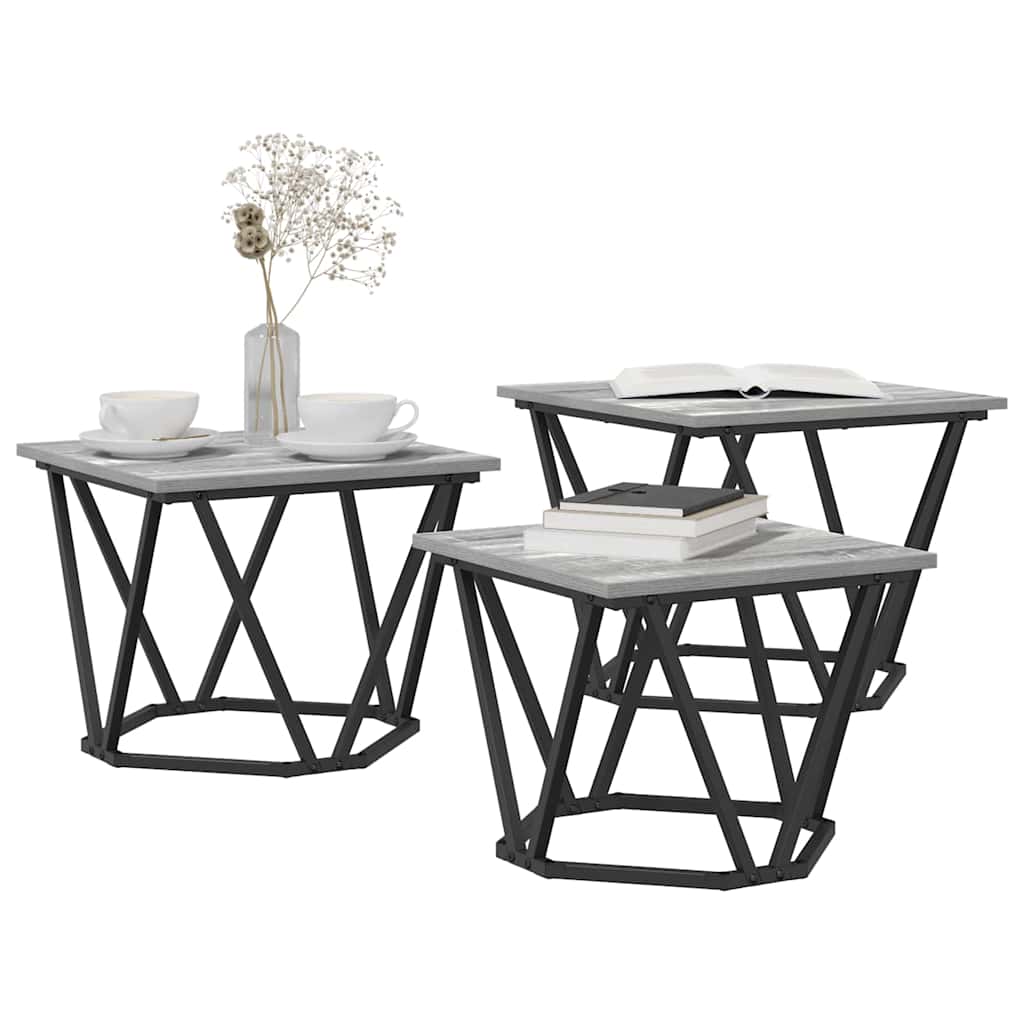 Coffee table 3 pcs Sonoma oak 50 x 50 x 40 cm