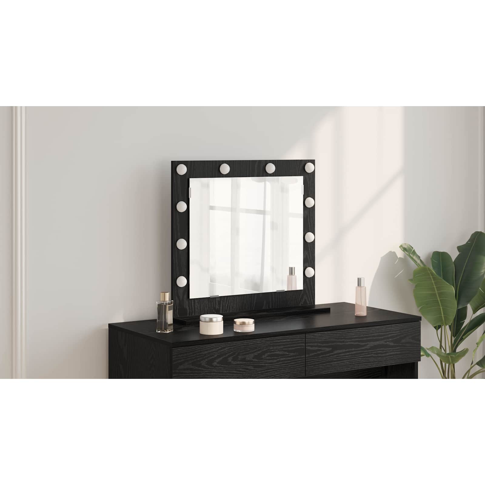 Cosmetic Mirror Black Oak 60 x 55 x 18 cm