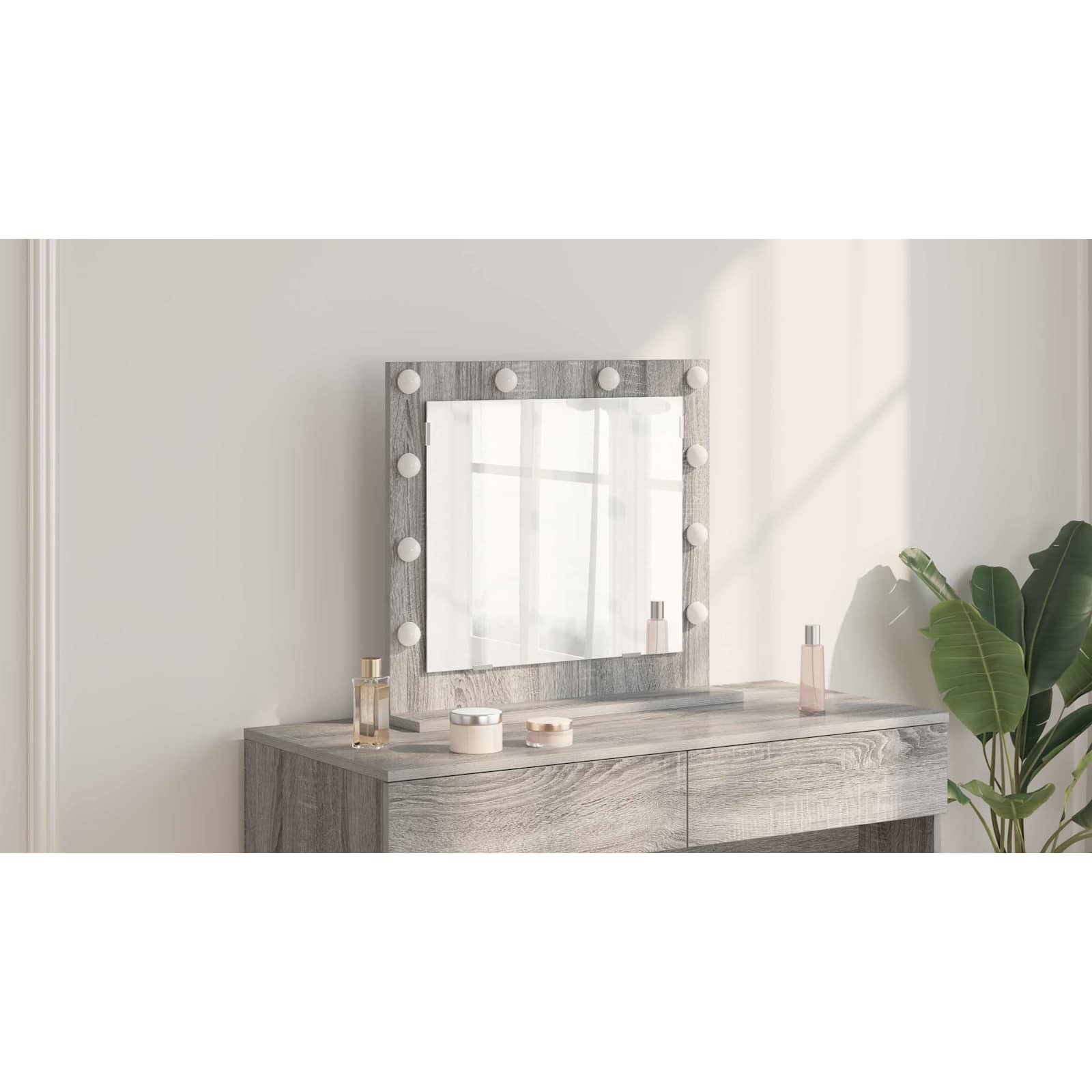 Cosmetic Mirror Grey Sonoma 60 x 55 x 18 cm