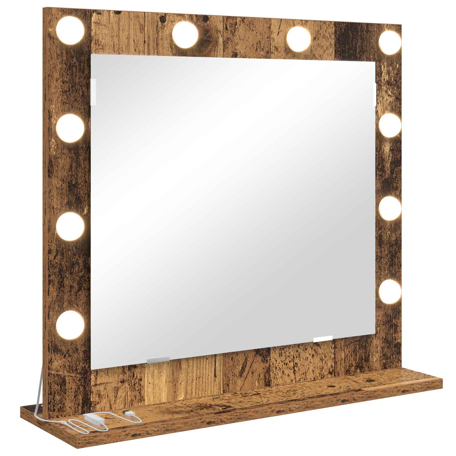 Cosmetic mirror Antique wood 60 x 55 x 18 cm