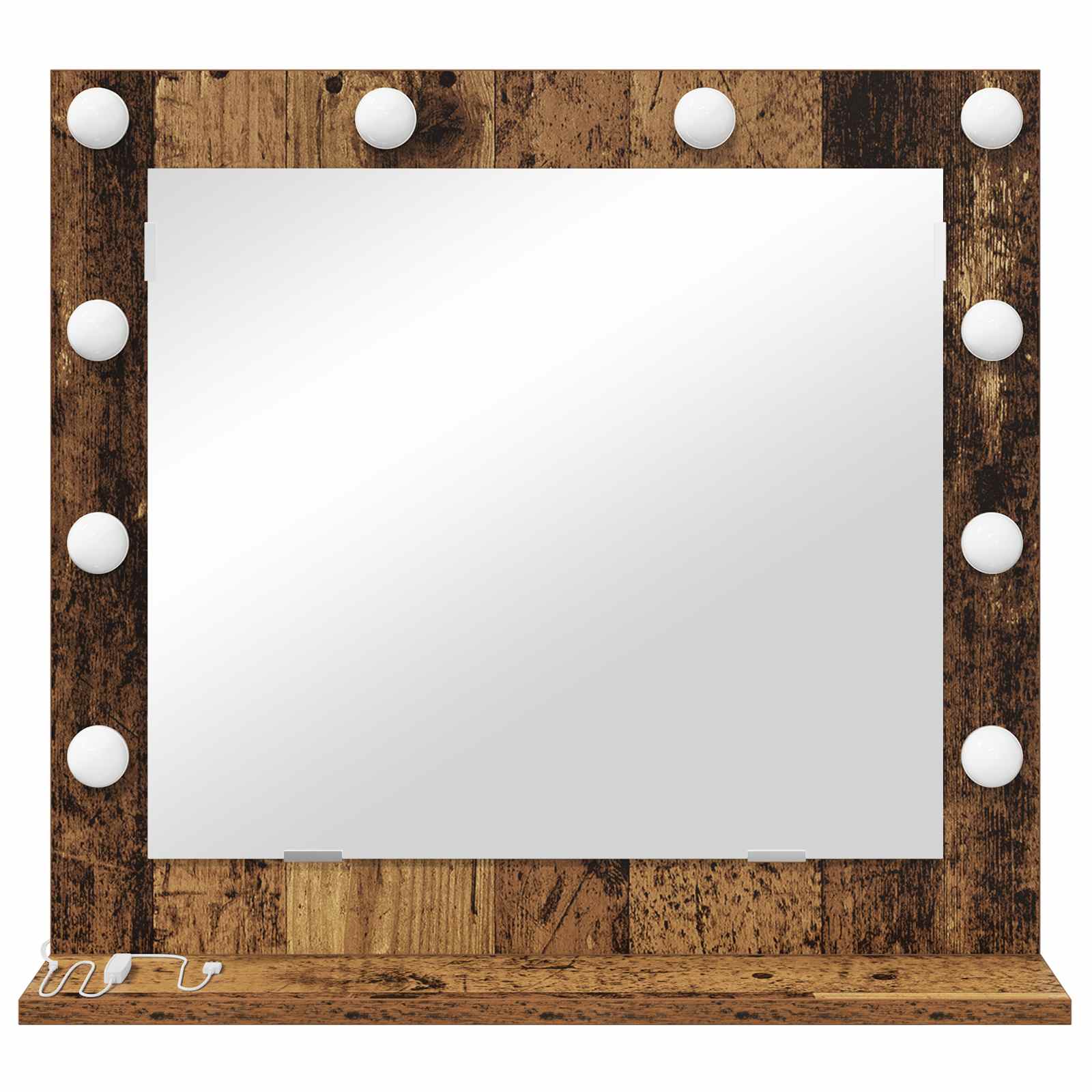 Cosmetic mirror Antique wood 60 x 55 x 18 cm