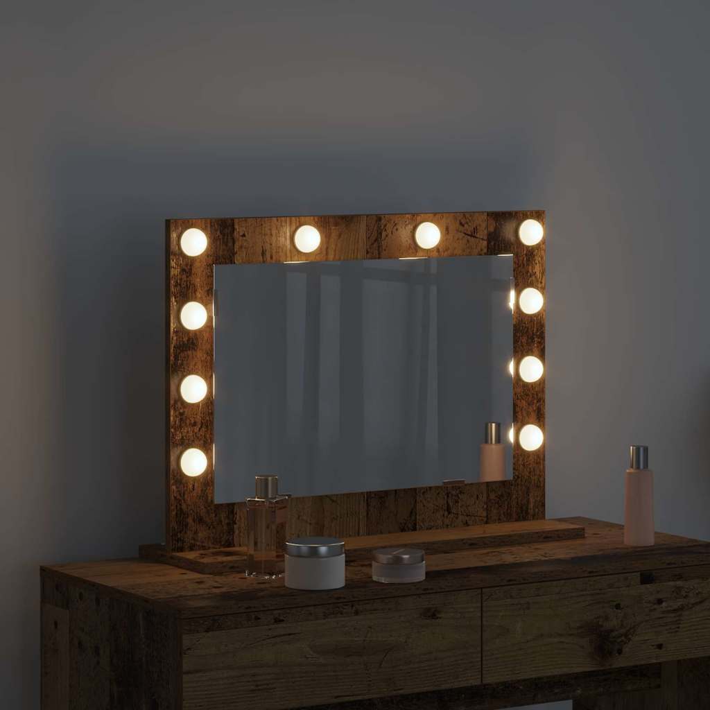 Cosmetic Mirror Antique Wood 60 x 45 x 18 cm