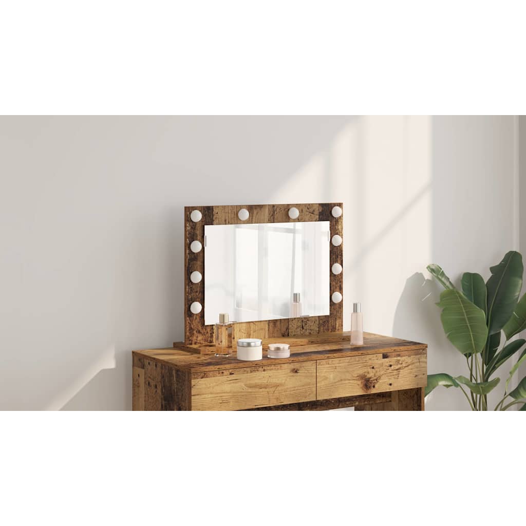 Cosmetic Mirror Antique Wood 60 x 45 x 18 cm