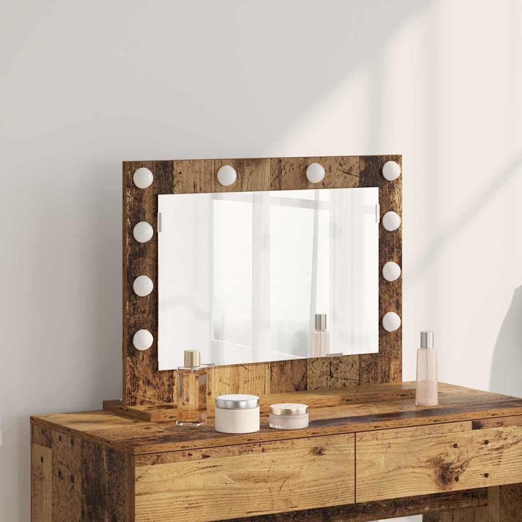 Cosmetic Mirror Antique Wood 60 x 45 x 18 cm
